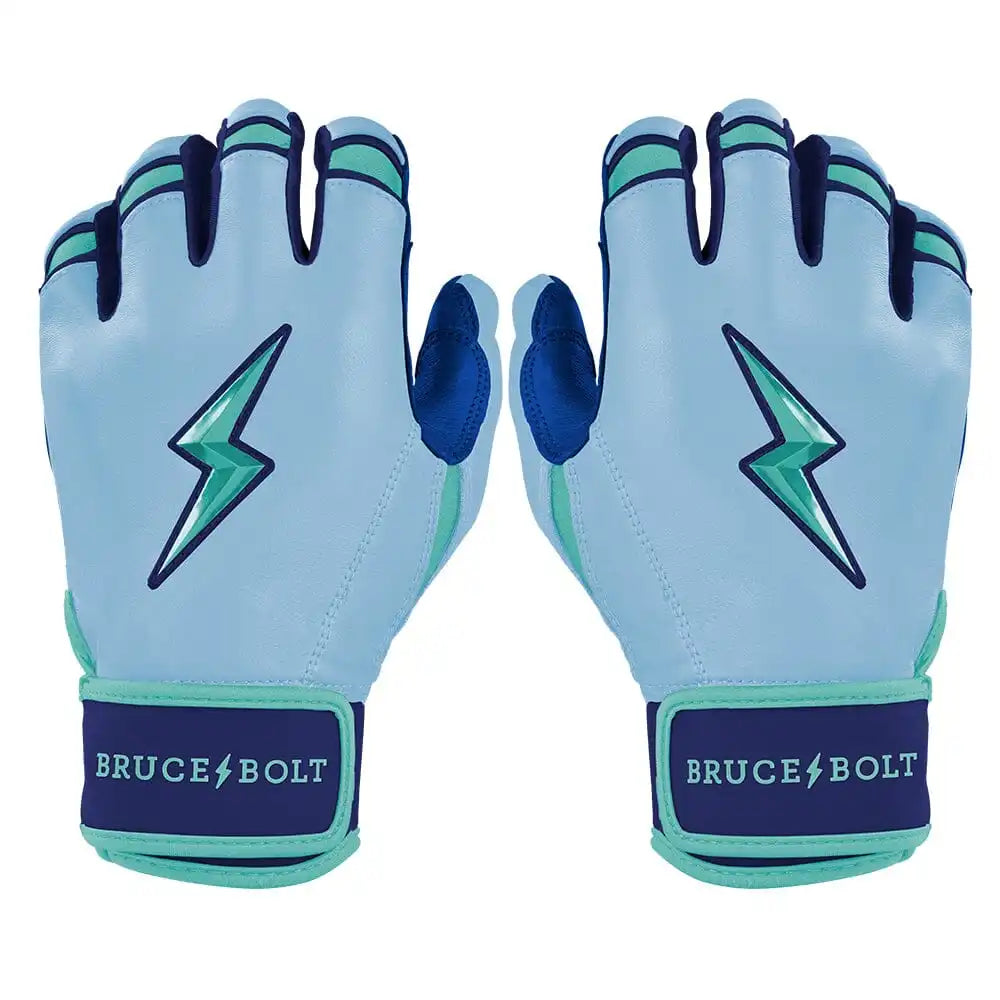 Personalized Bear Series Short Cuff Batting Gloves - Tidal Blue